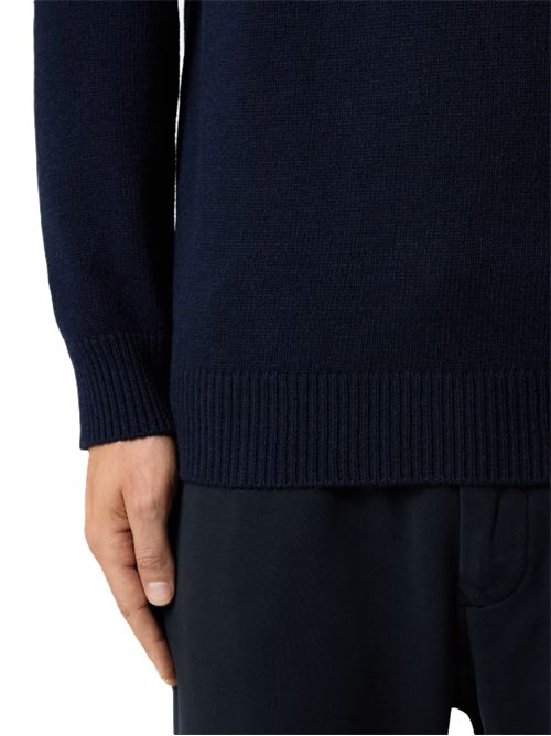 Maglione girocollo vestibilità regular con finiture a costine Stone Island | L2S15 5100072 S00A3V0020 NAVY BLUE